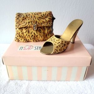 Popular Imports Nostalgia Handbags and Heels Leopard print figurines, NIB